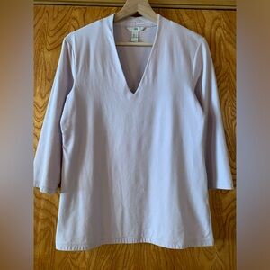 H&M Light Lavender V-Neck Long Sleeve Top